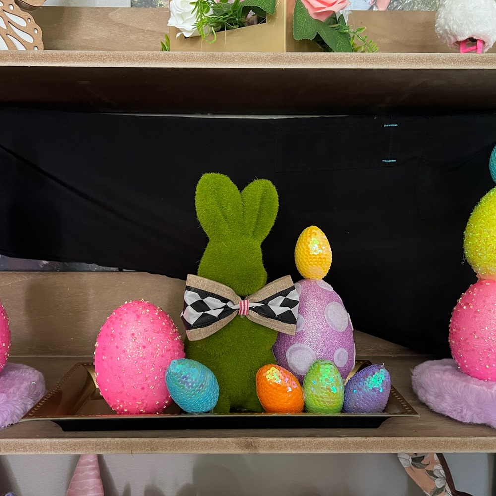 Colorful Easter Bunny and Eggs Decor